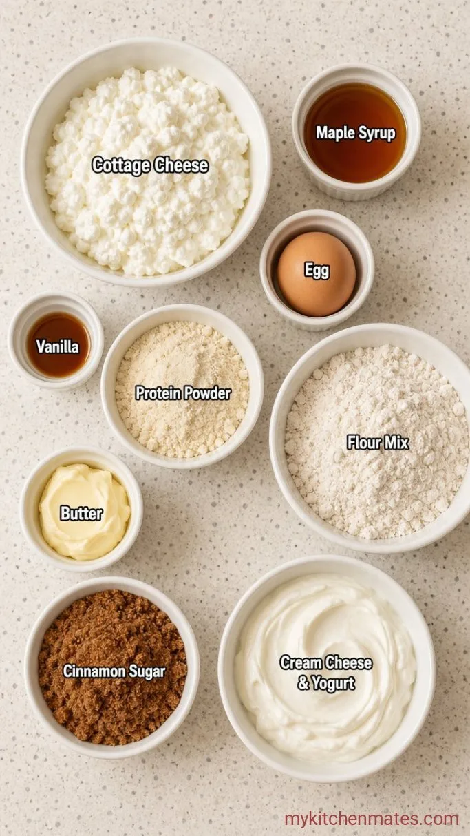Quick High-Protein Cottage Cheese Cinnamon Rolls Ingredients