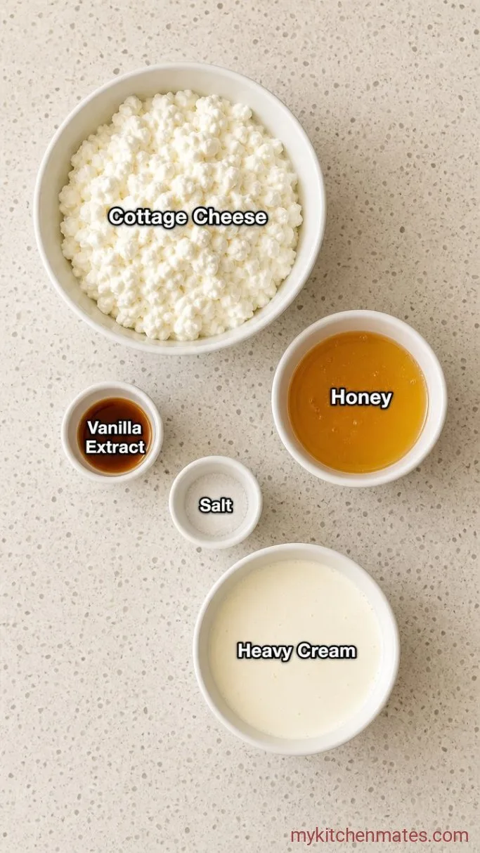 Creamy No-Bake Cottage Cheese Mousse Ingredients