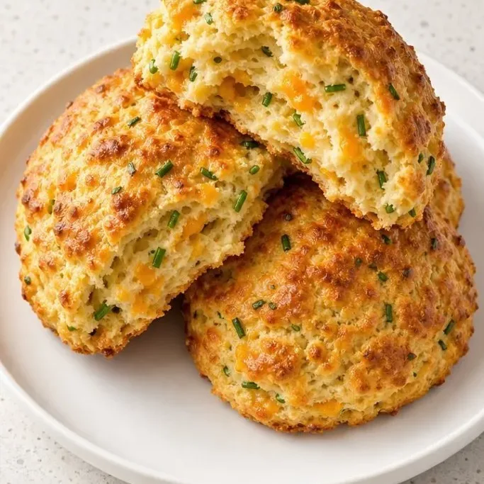 Fluffy Cottage Cheese Scones with Cheddar and Chives Cottage Cheese Scones