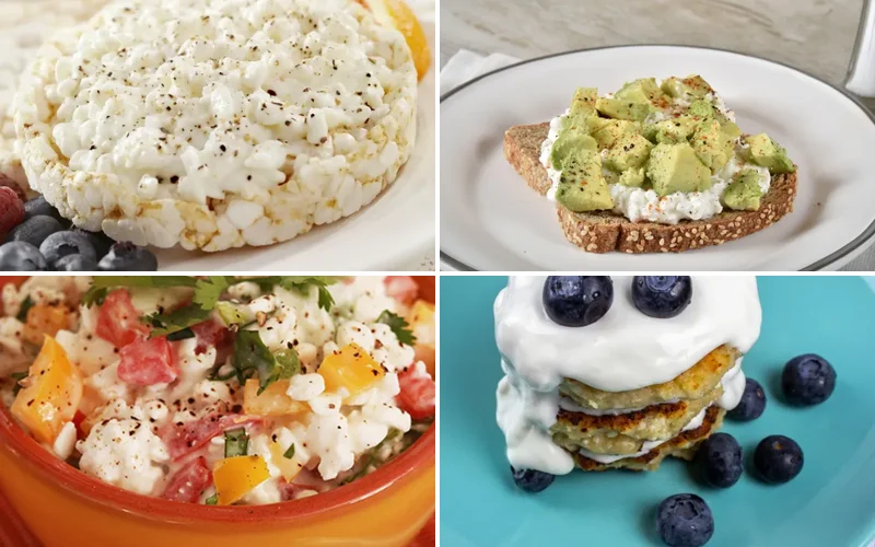 cottage-cheese-snack-ideas collage
