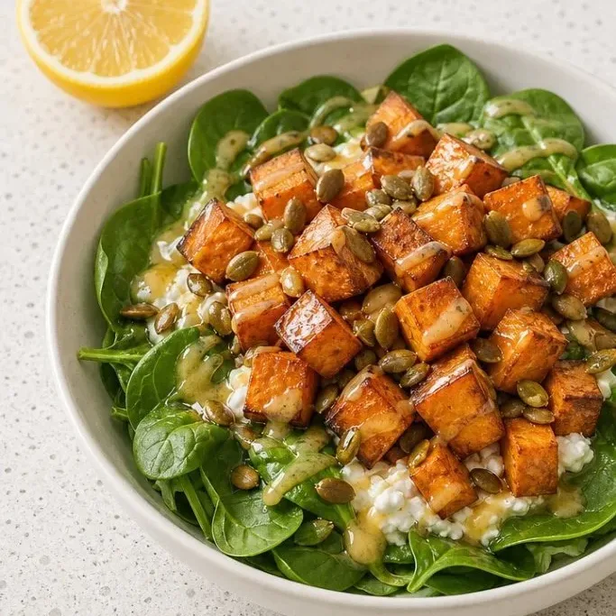 Cottage Cheese Sweet Potato Bowl