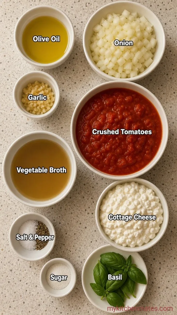 Creamy Cottage Cheese Tomato Soup (High Protein) Ingredients