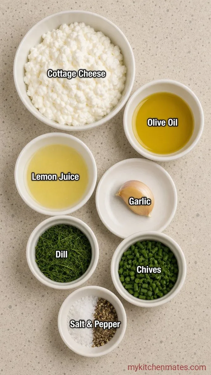 5-Minute Cottage Cheese Veggie Dip Ingredients