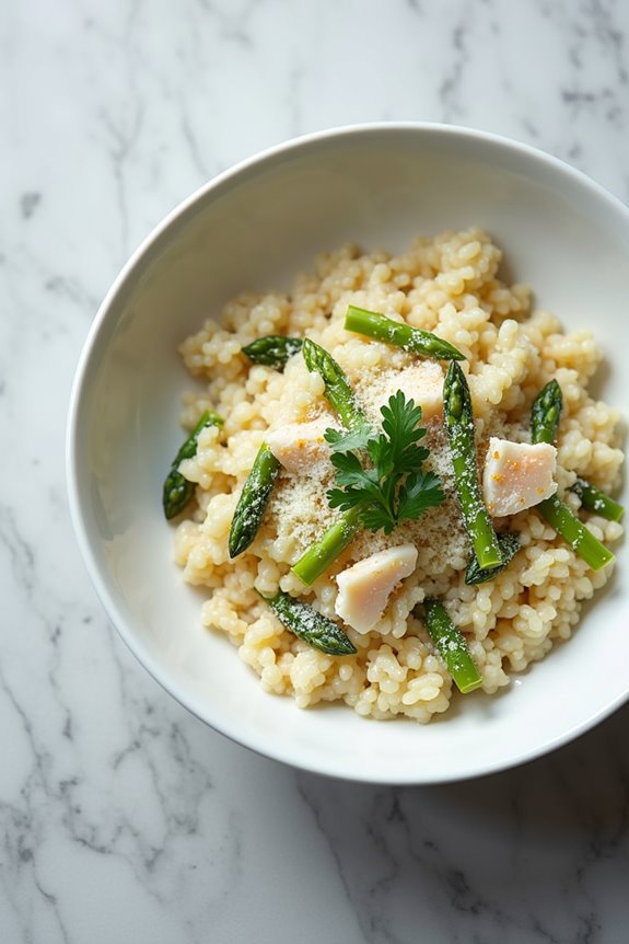 crab asparagus parmesan risotto