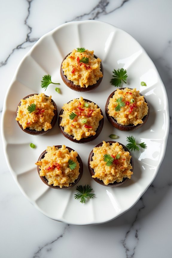 crab stuffed spicy mushroom appetizer