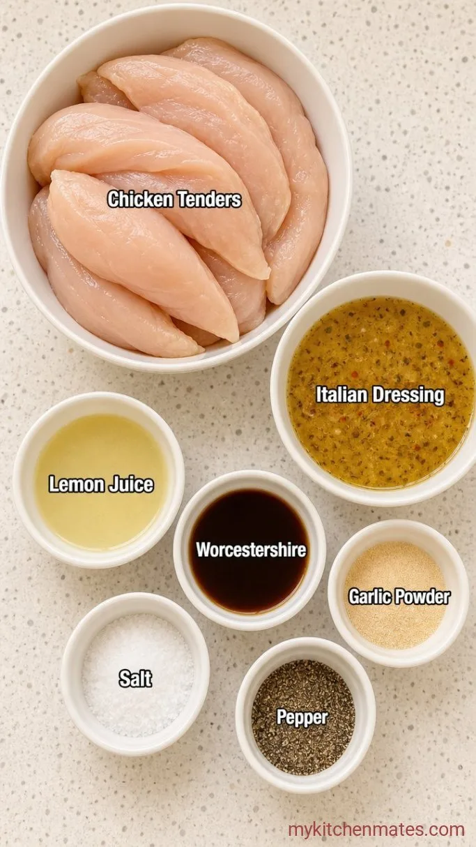 Cracker Barrel Grilled Chicken Tenders with a 4-Ingredient Marinade Ingredients