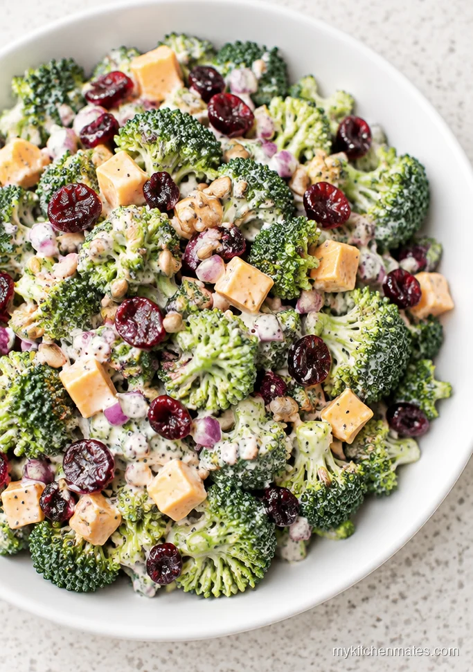 Cranberry Broccoli Salad with Creamy Poppy Seed Dressing