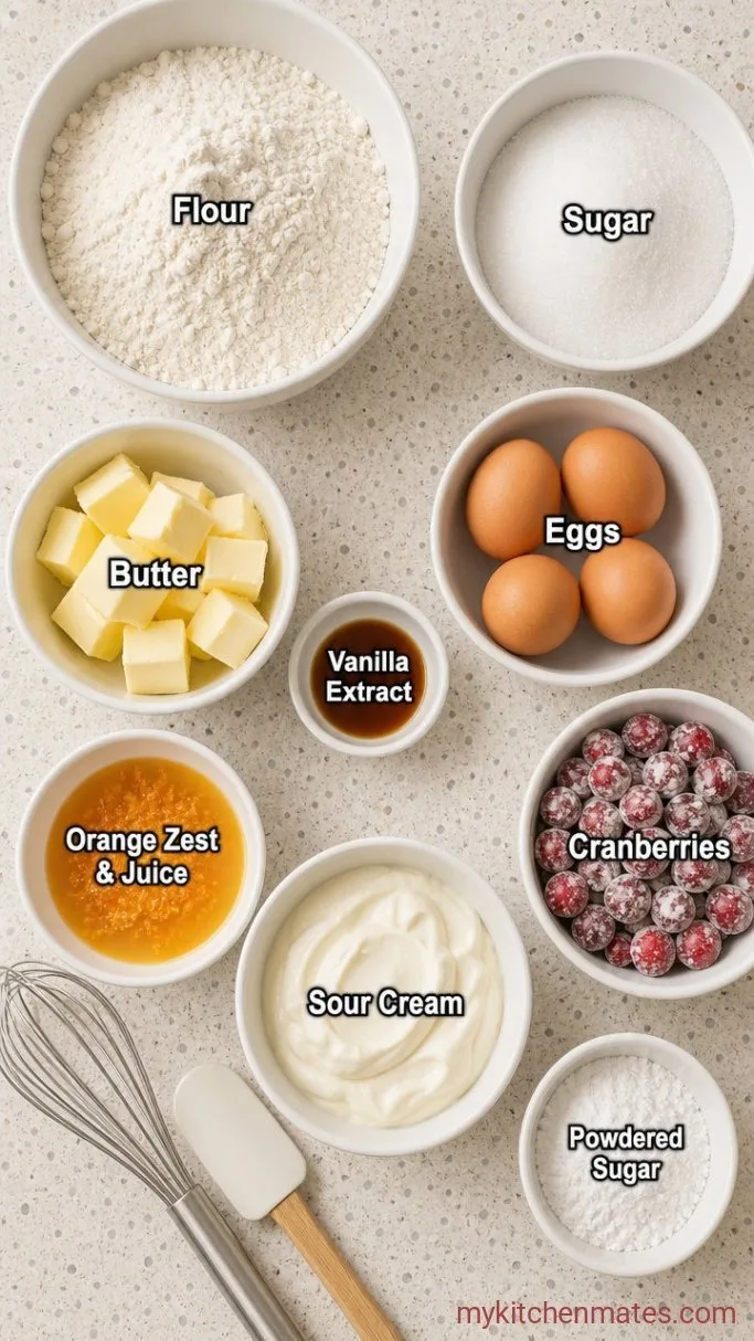 Moist Cranberry Orange Loaf Cake Ingredients