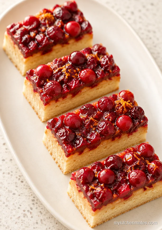 Cranberry Orange Shortbread Bars