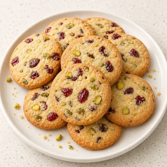 Slice-and-Bake Cranberry Pistachio Shortbread Cookies Cranberry Pistachio Shortbread Cookies
