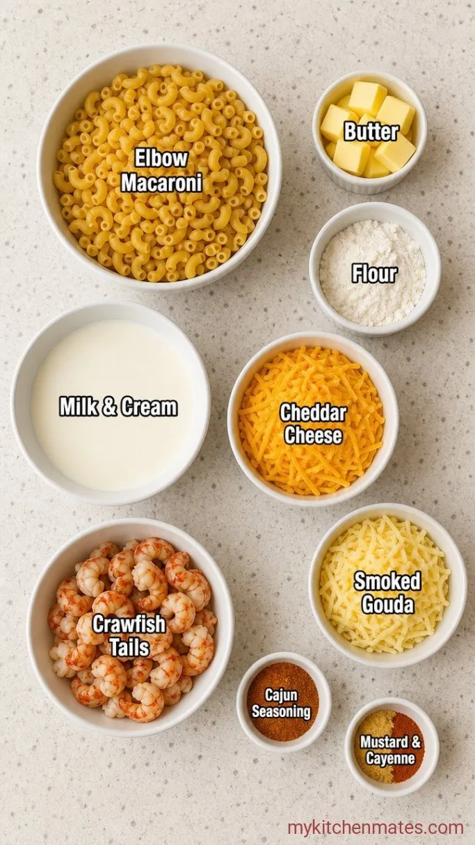 Southern-Style Crawfish Mac and Cheese Ingredients