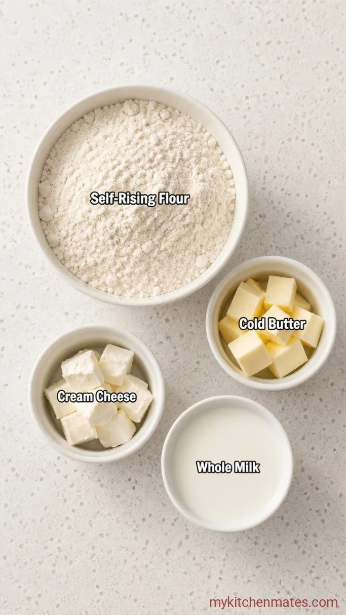 Flaky 4-Ingredient Cream Cheese Biscuits Ingredients