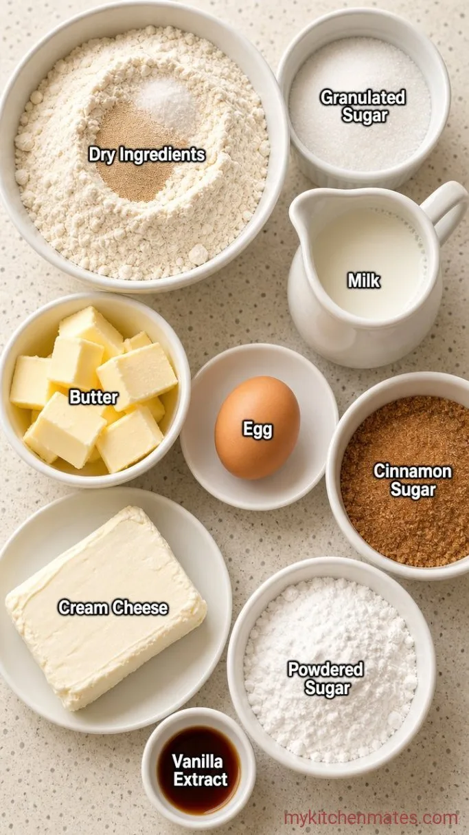 Soft and Gooey Cream Cheese Cinnamon Rolls Ingredients
