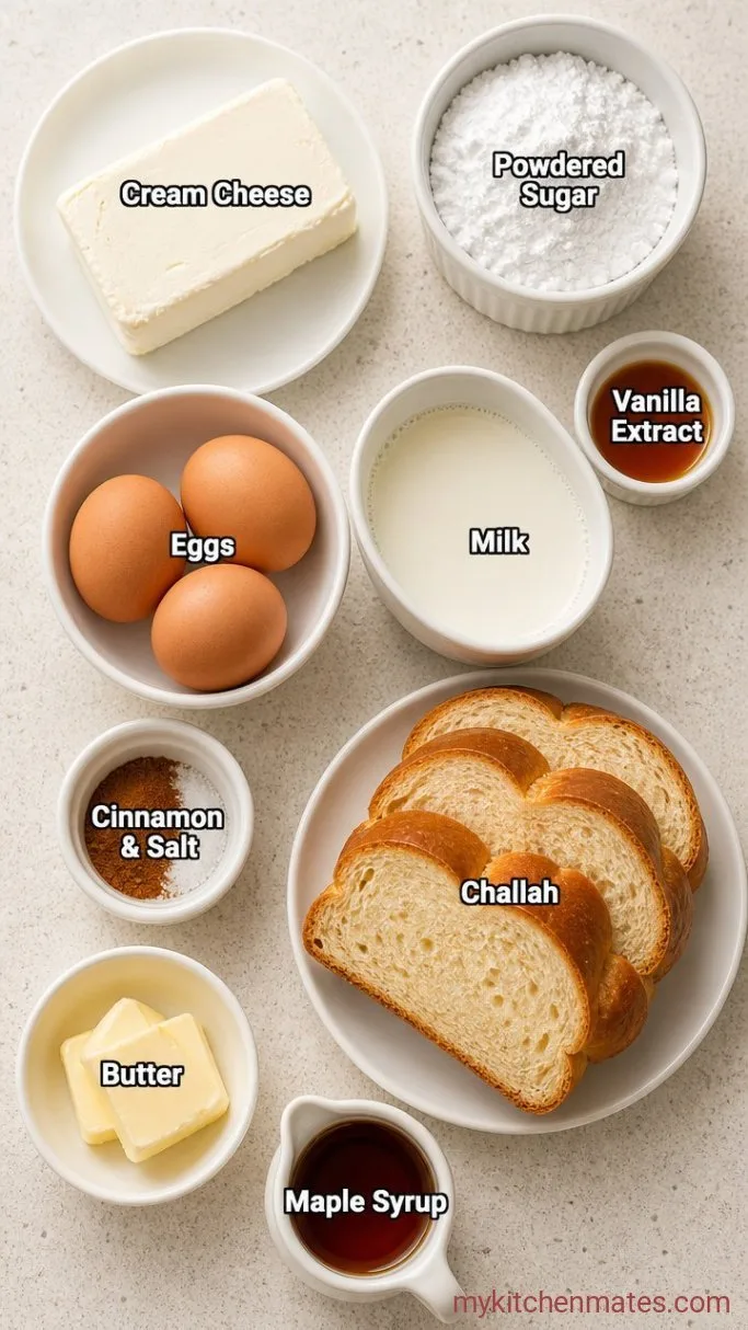 20-Minute Stuffed Cream Cheese French Toast Ingredients