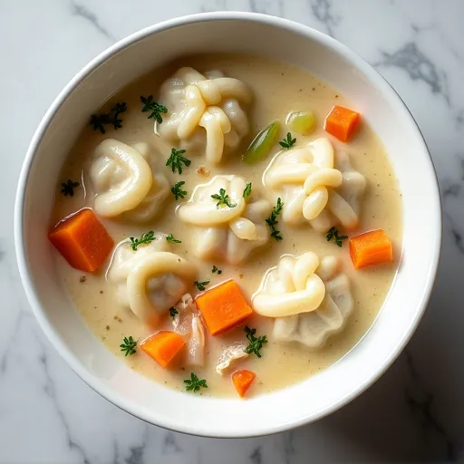 Cream of Chicken and Thyme Rolled Dumplings