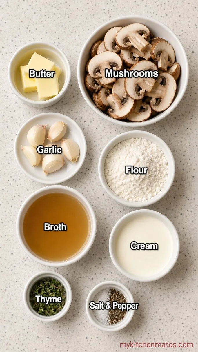 Quick Cream of Mushroom Gravy from Scratch Ingredients