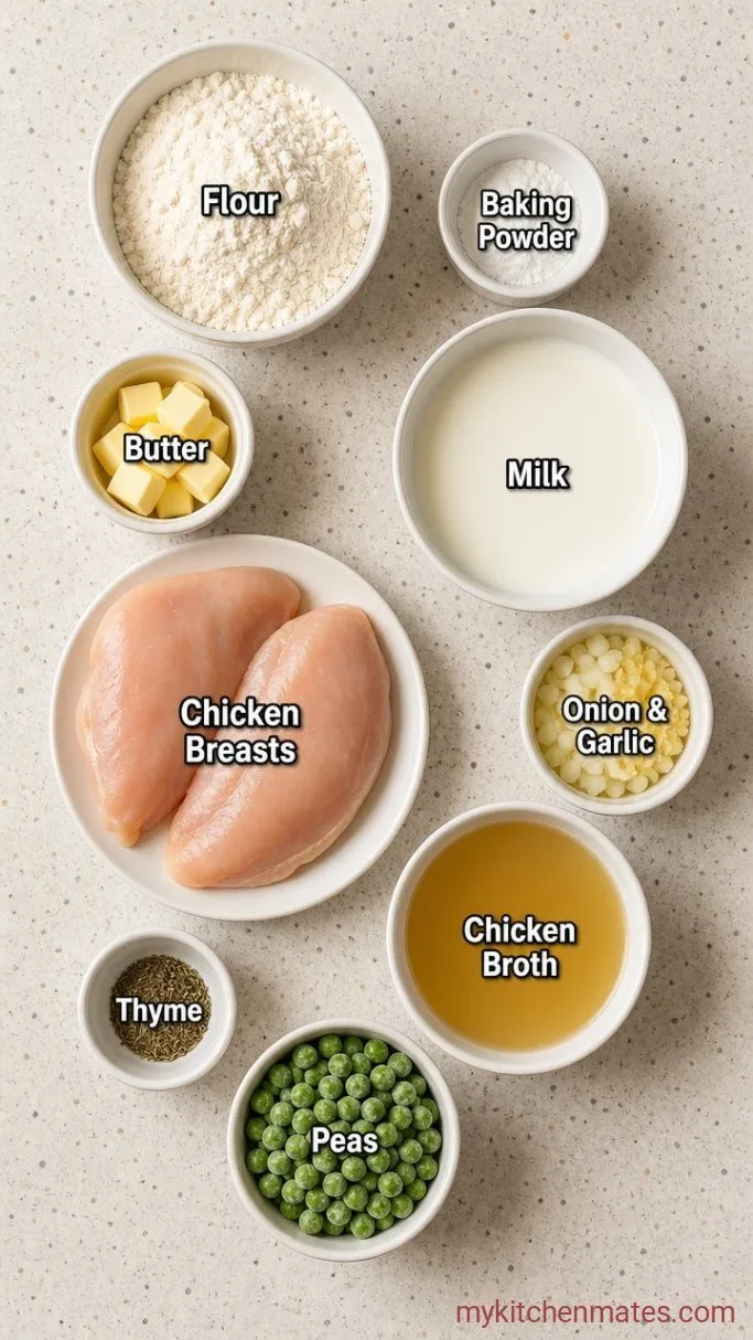 Quick Creamed Chicken Over Biscuits Ingredients