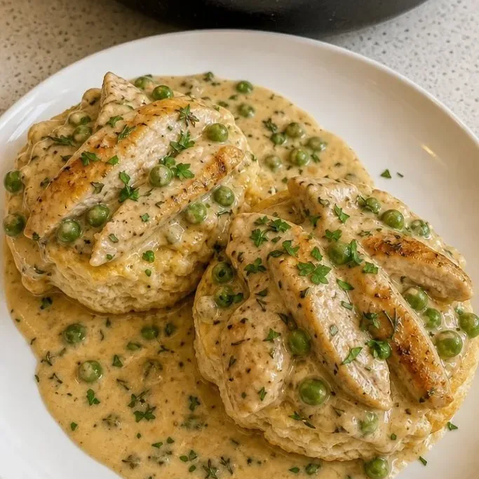 Quick Creamed Chicken Over Biscuits Creamed Chicken Over Biscuits