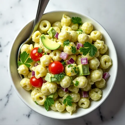 Creamy Avocado and Lime Mac Salad