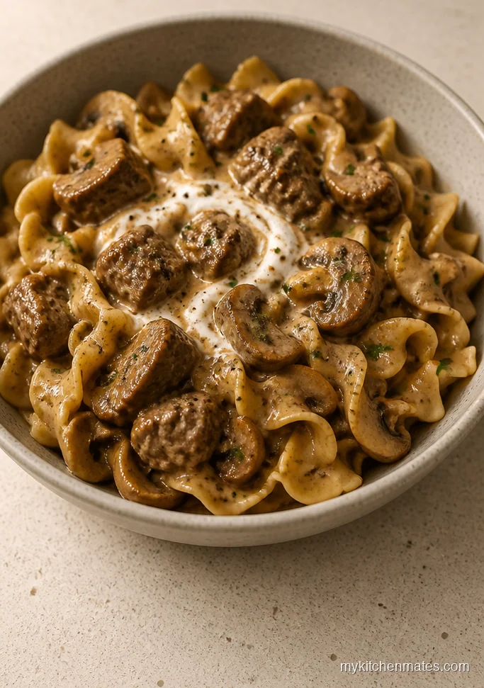 Creamy Beef Stroganoff With Stew Beef