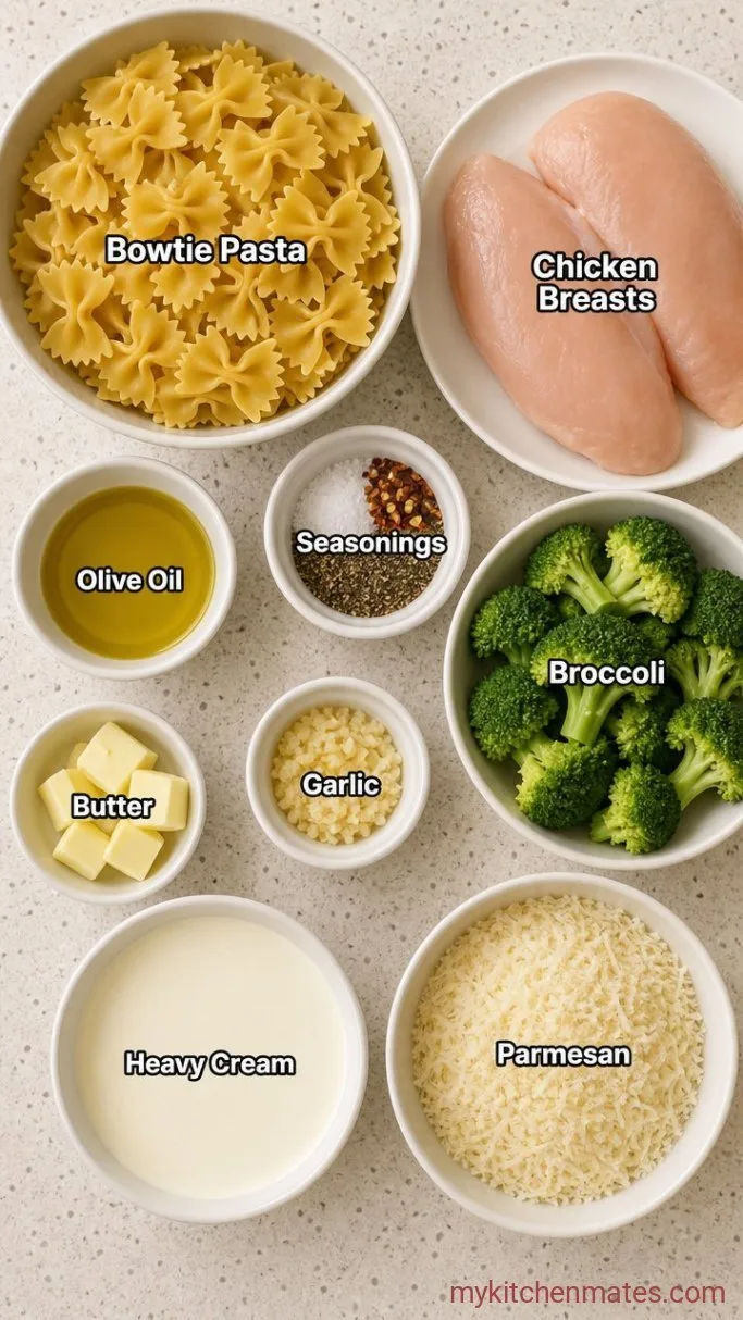 30-Minute Creamy Bowtie Pasta Ingredients