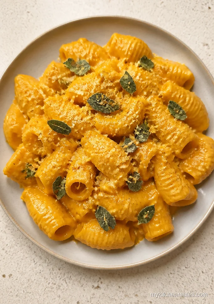 Creamy Butternut Squash Pasta with Garlic and Sage