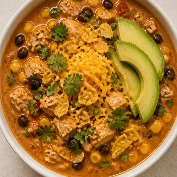 Creamy Chicken Enchilada Soup (One Pot, 30 Minutes) Creamy Chicken Enchilada Soup