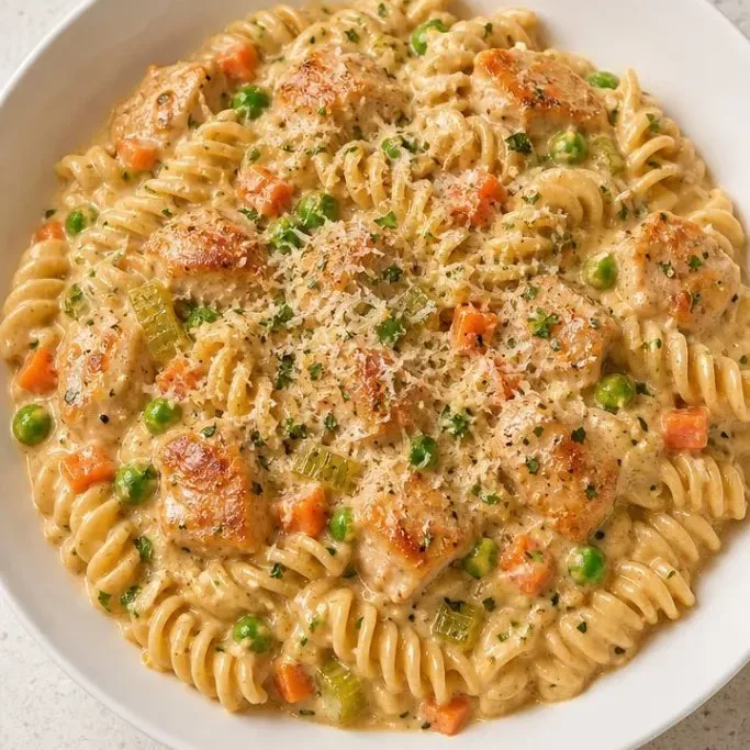 One-Pot Creamy Chicken Pot Pie Pasta Creamy Chicken Pot Pie Pasta