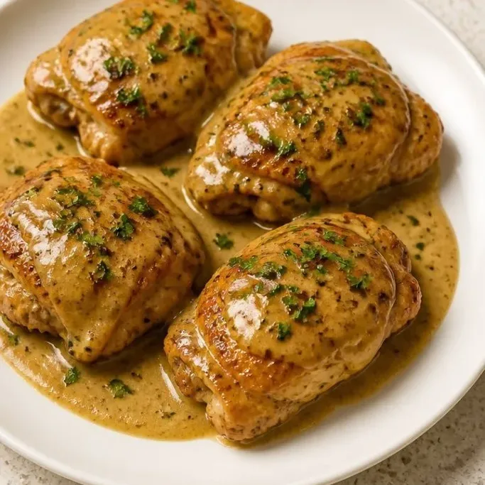 One-Pan Creamy Garlic Chicken Thighs Creamy Chicken Thigh Recipes