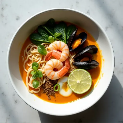 Creamy Coconut Curry Seafood Ramen