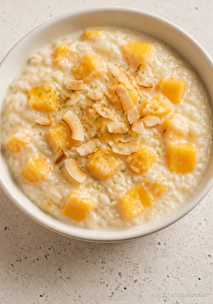 Creamy Coconut Mango Rice Porridge