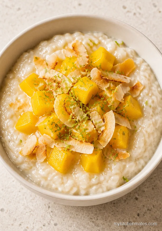 12 Crock Pot Breakfast Recipes That Cook While You Sleep Creamy Coconut Rice Porridge with Mango