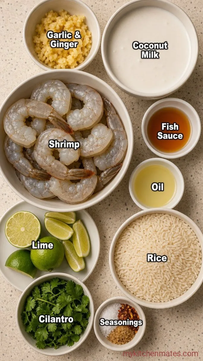 20-Minute Creamy Coconut Shrimp Ingredients