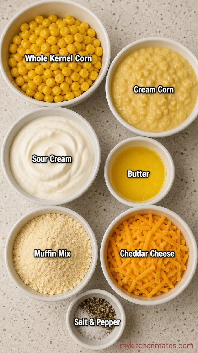 6-Ingredient Creamy Corn Casserole Ingredients