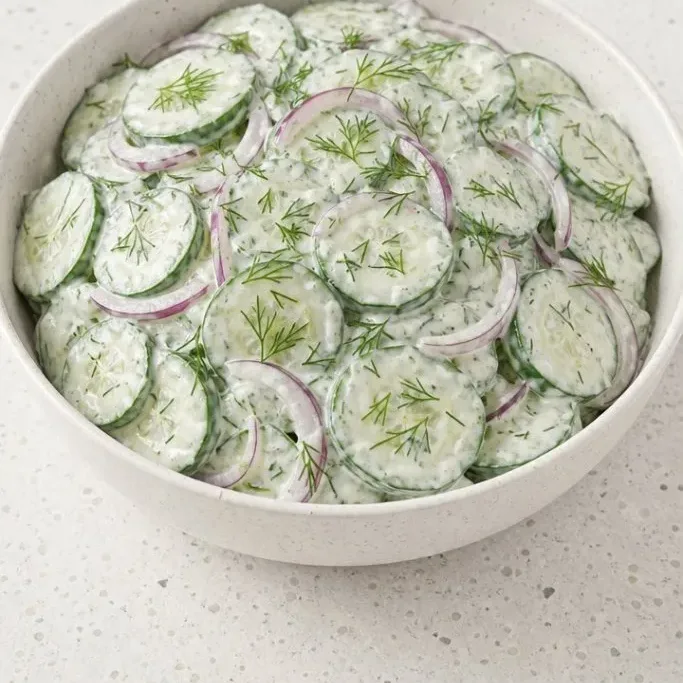 Creamy Cucumber Salad That Stays Crunchy Creamy Cucumber Salad