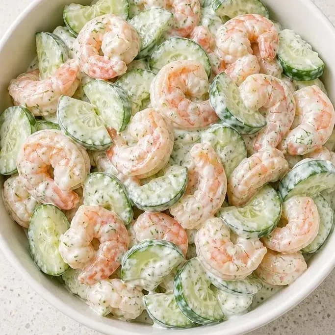 5-Ingredient Creamy Cucumber Shrimp Salad Creamy Cucumber Shrimp Salad