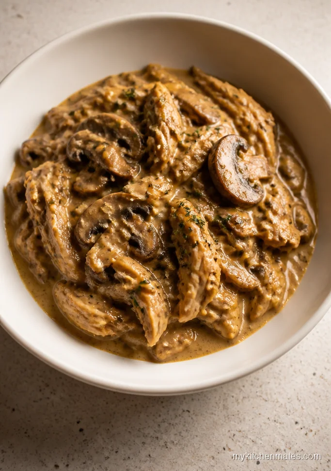 Creamy Dairy-Free Mushroom Crockpot Chicken
