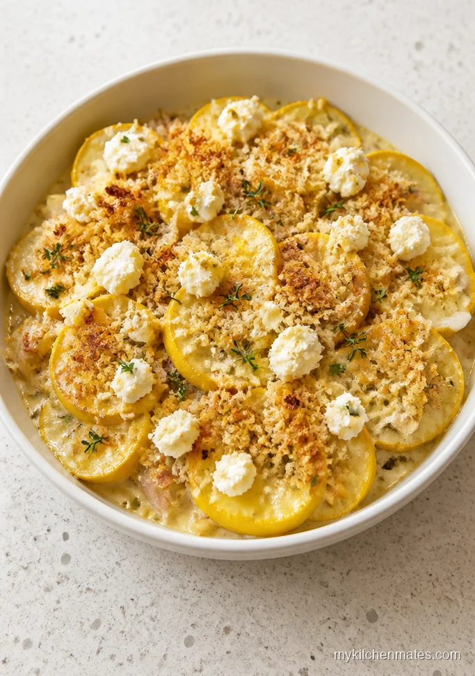 Creamy Goat Cheese Squash Casserole