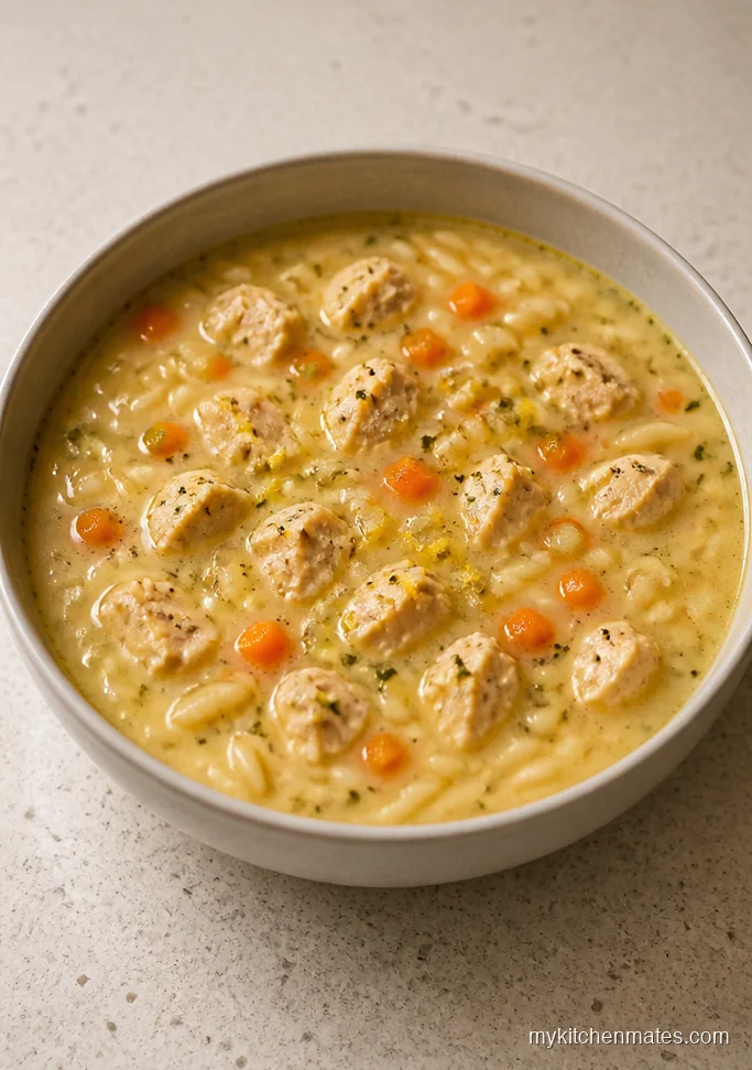 Creamy Lemon Chicken Thigh Orzo Soup