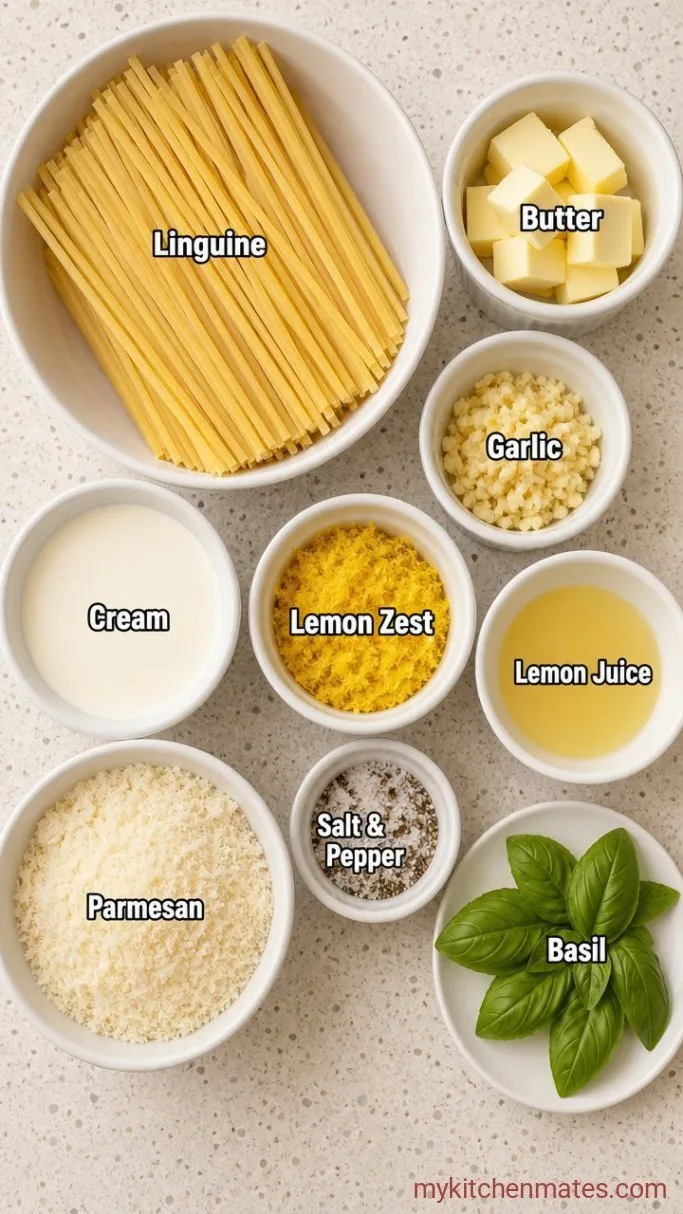 20-Minute Creamy Lemon Pasta Ingredients