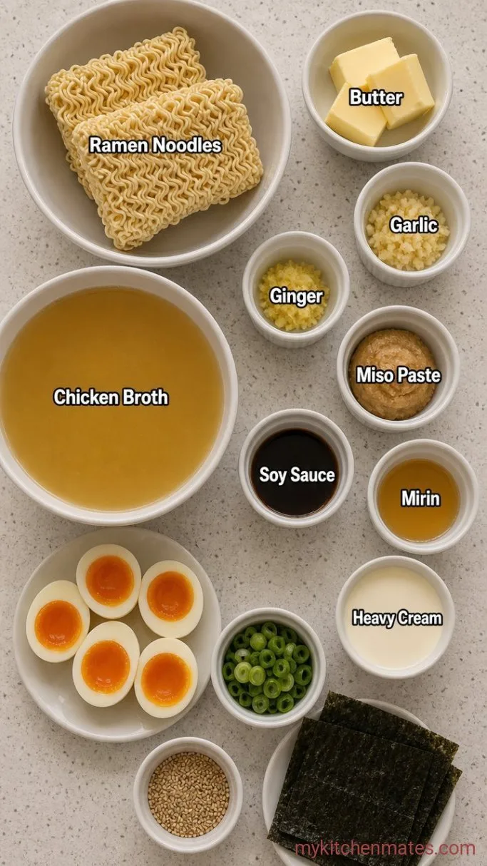 20-Minute Creamy Miso Ramen Ingredients