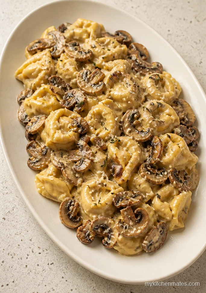 Creamy Mushroom and Garlic Tortellini