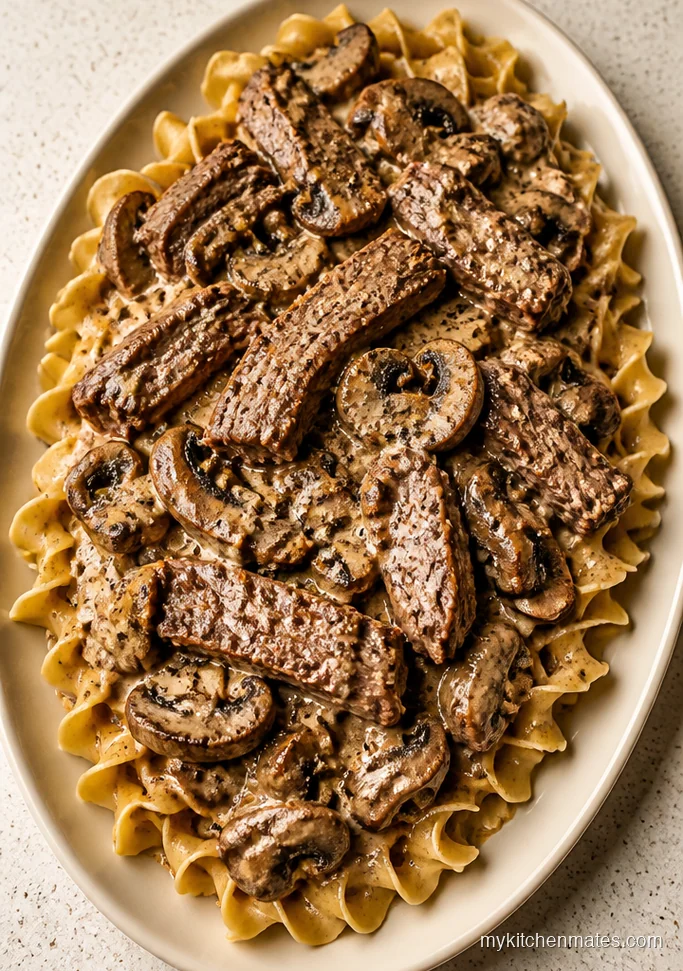 Creamy Mushroom Brisket Stroganoff