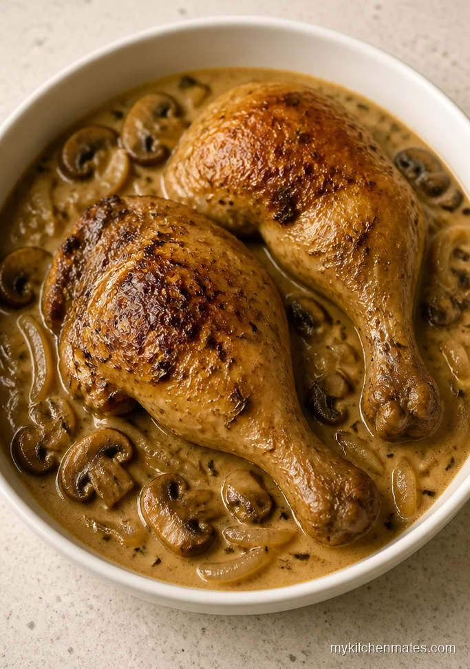 Creamy Mushroom Chicken Legs