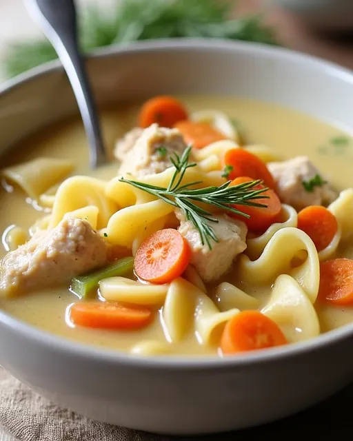 Creamy Parmesan Chicken Noodle Soup