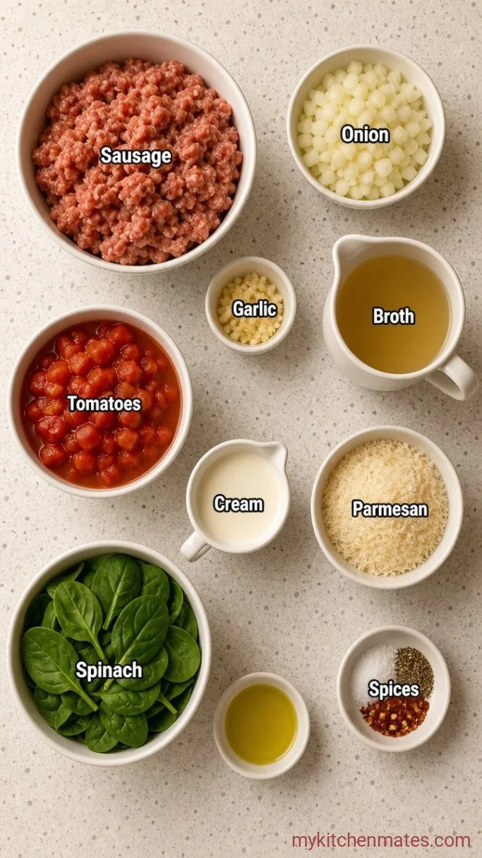 Creamy Parmesan Italian Sausage Soup Ingredients