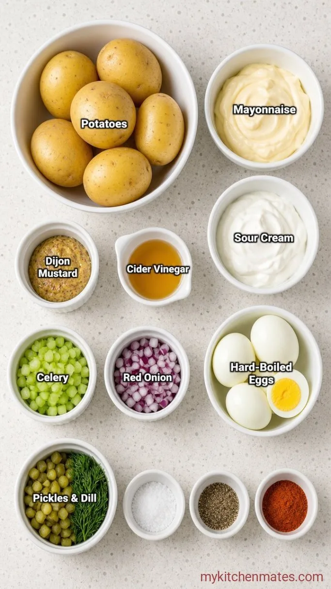 Creamy Potato Salad That Won't Turn Gluey Ingredients