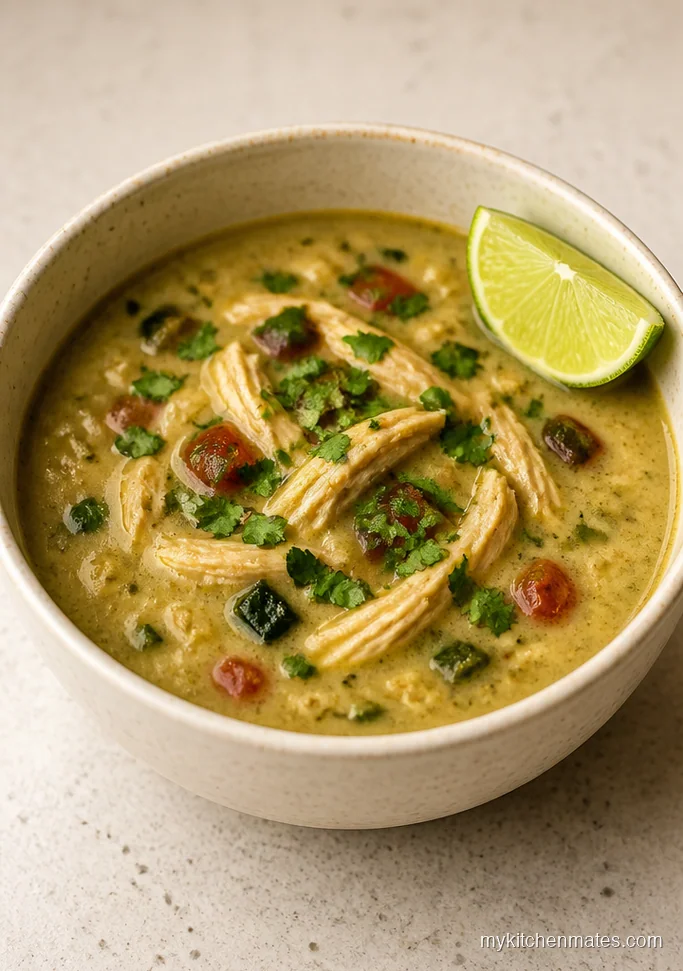 Creamy Roasted Poblano Chicken Soup