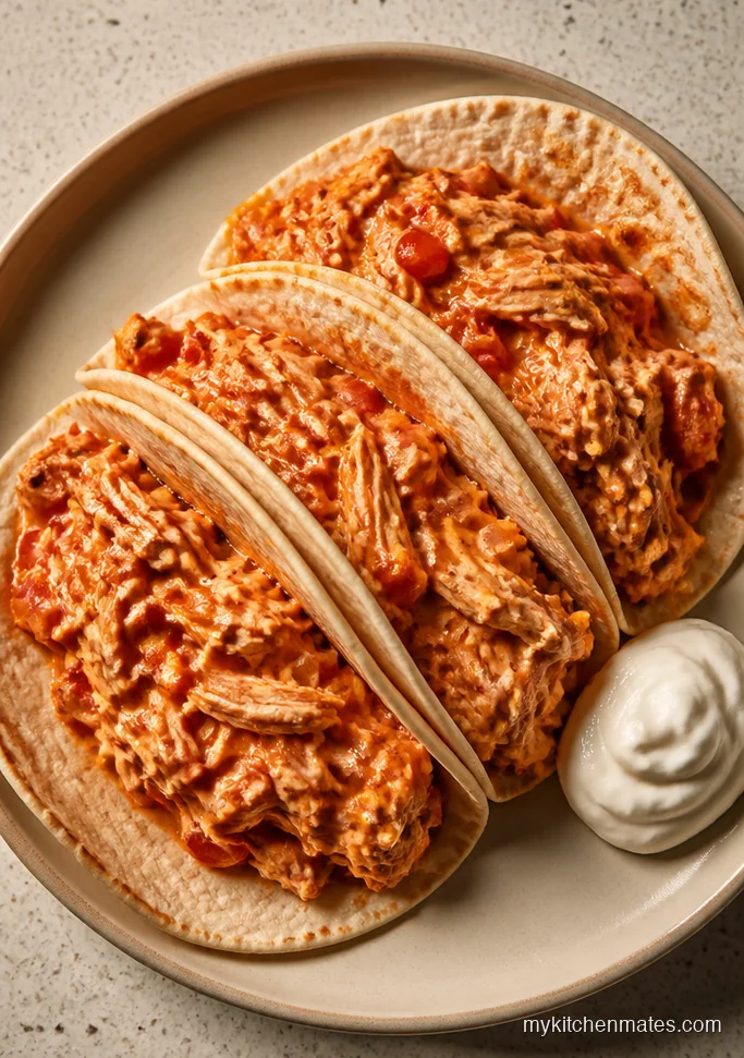 Creamy Salsa Chicken Tacos