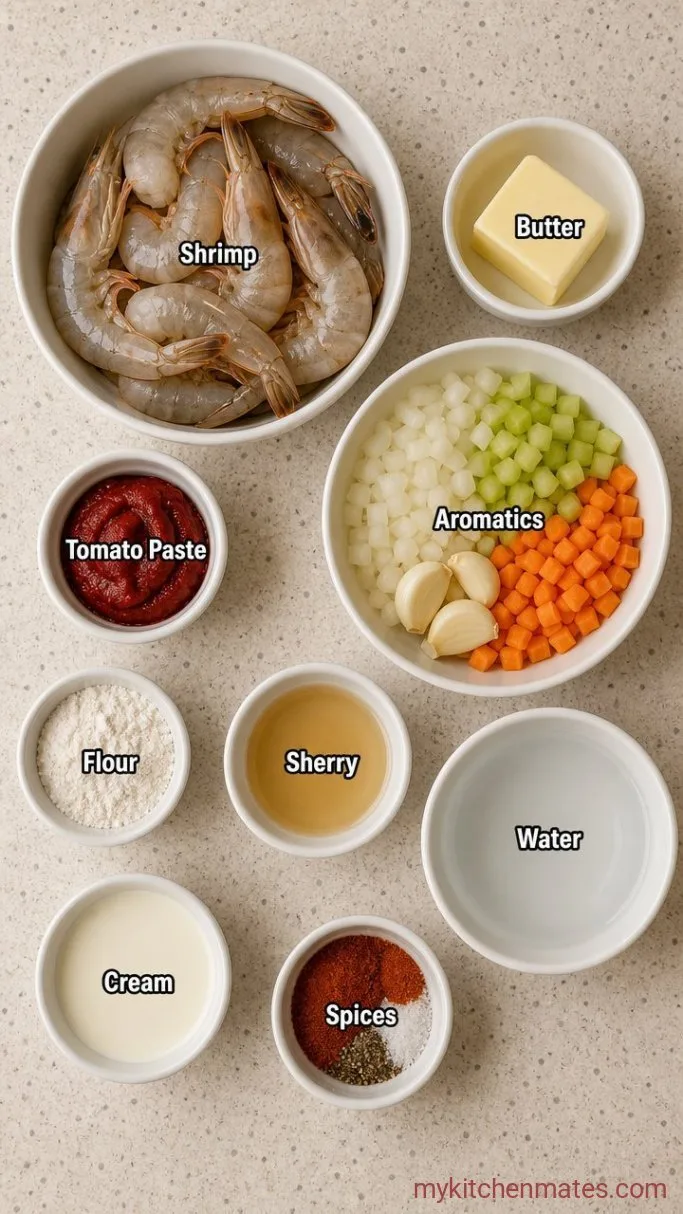 Creamy Shrimp Bisque with Sherry Ingredients